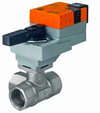 VANNE DE REGULATION TOUT OU RIEN 3 VOIES EN L LAITON TARAUDEE ET SERVOMOTEUR 24 VOLTS BELIMO