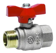 ROBINET BOISSEAU SPHERIQUE ACS MF A MANETTE ROUGE PN25 SITOMMF ASTORI