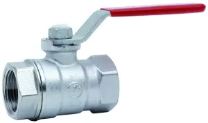 ROBINET A BOISSEAU SPHERIQUE LAITON FEMELLE/FEMELLE POIGNEE ROUGE PN40 AGREE FM UL ACS