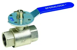 ROBINET A BOISSEAU SPHERIQUE LAITON A DECOMPRESSION FEMELLE/FEMELLE POIGNEE BLEUE PN10 CADENASSABLE