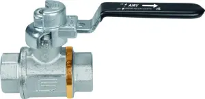 ROBINET A BOISSEAU SPHERIQUE LAITON A DECOMPRESSION FEMELLE/FEMELLE POIGNEE NOIRE PN10 AIRY LOCK EFFEBI