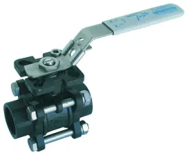 ROBINET A BOISSEAU SPHERIQUE ACIER 3 PIECES MOTORISABLE A SOUDER SW POIGNEE CADENASSABLE PN64 DESP ATEX