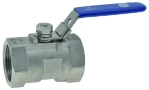 ROBINET A BOISSEAU SPHERIQUE MONOBLOC INOX 316 FEMELLE/FEMELLE POIGNEE BLEUE CADENASSABLE PN50