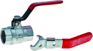 ROBINET A BOISSEAU SPHERIQUE LAITON FF POIGNEE PLATE PN25 CADENASSABLE