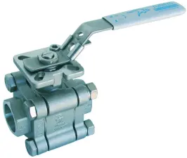 ROBINET A BOISSEAU SPHERIQUE INOX 316 3 PIECES MOTORISABLE A SOUDER SW POIGNEE BLEUE CADENASSABLE PN137 DESP ATEX
