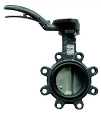 VANNE A PAPILLON INOX 316 CORPS FONTE GL A OREILLES TARAUDEES ET POIGNEE CADENASSABLE PN10/PN16 SOCLA