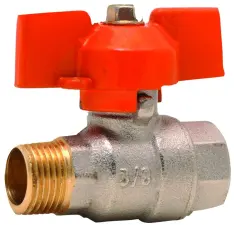 ROBINET A BOISSEAU SPHERIQUE LAITON MF MANETTE PAPILLON PN10 SOLAIRE