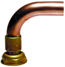 PIQUAGE POUR COLONNE MONTANTE CUIVRE COUDE A SOUDER ET JOINT PLAT COMPTEUR NF