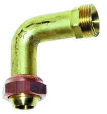 PIQUAGE COUDE POUR COLONNE MONTANTE GAZ LAITON A VISSER A JOINT SPHERO-CONIQUE NF