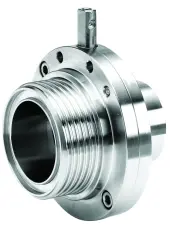 VANNE A PAPILLON INOX 316L SMS A EMBOUT LISSE A SOUDER/FILETE MALE SANS POIGNEE PN10
