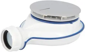 BONDE RECEVEUR DE DOUCHE TURBOFLOW BI-MATIERE EXTRA-PLATE A COLLER NF NICOLL 0205801 0205800