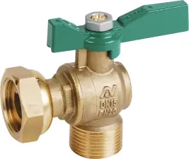 ROBINET DE COMPTEUR A BOISSEAU SPHERIQUE LAITON EQUERRE NF ACS