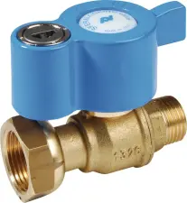 ROBINET DE COMPTEUR A BOISSEAU SPHERIQUE LAITON DROIT MALE FEMELLE A POIGNEE CADENASSABLE ACS