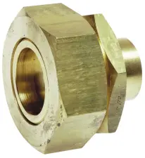 BOUCHON LAITON GAZ 3 PIECES A SOUDER ET JOINT SPHERO-CONIQUE NF