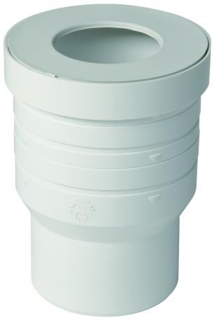 Ensemble joint-bague pour pipe de WC, PVC blanc, sorties Ø DM 85