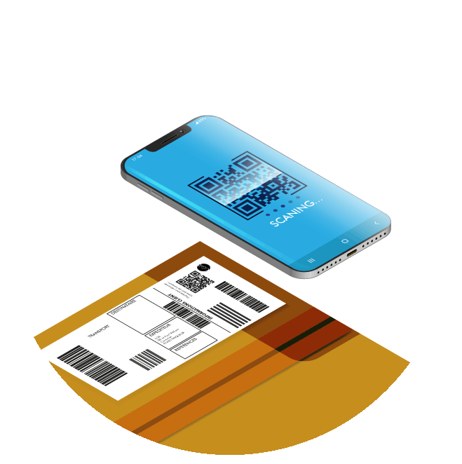 Scanne d'un QR code sur un carton