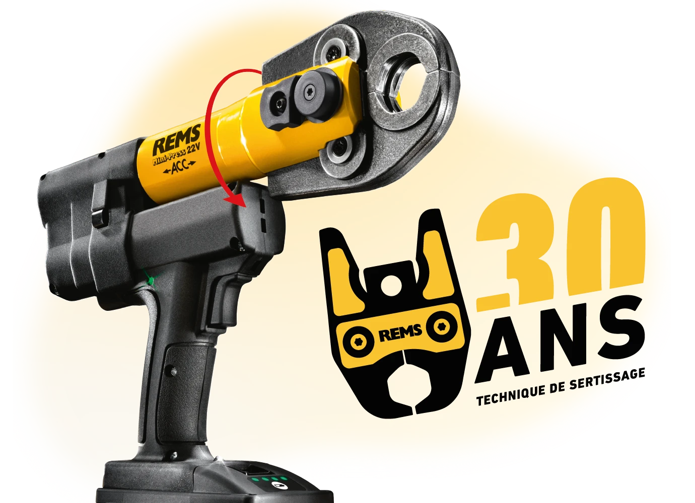 Image stylisée d'une sertisseuse électro-hydraulique