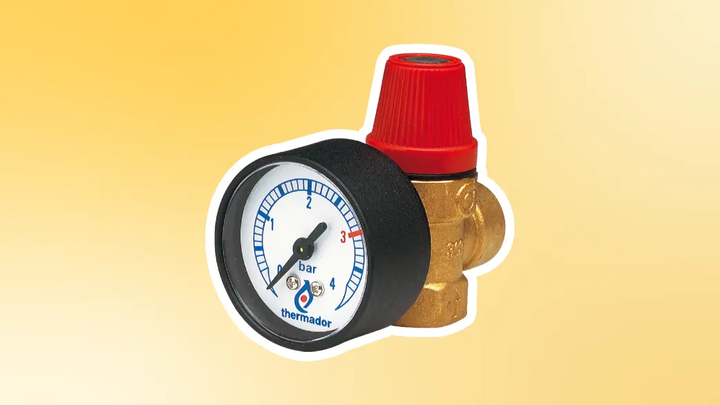 Image d'une soupape de sécurité sur un fond dégradé