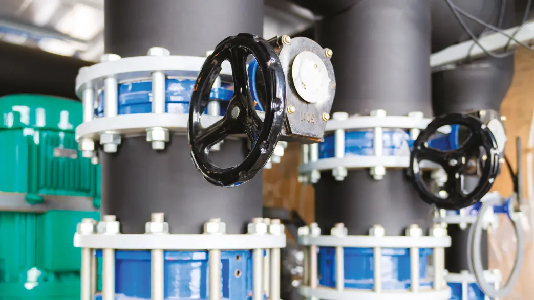 Image de deux vannes papillon sur une installation
