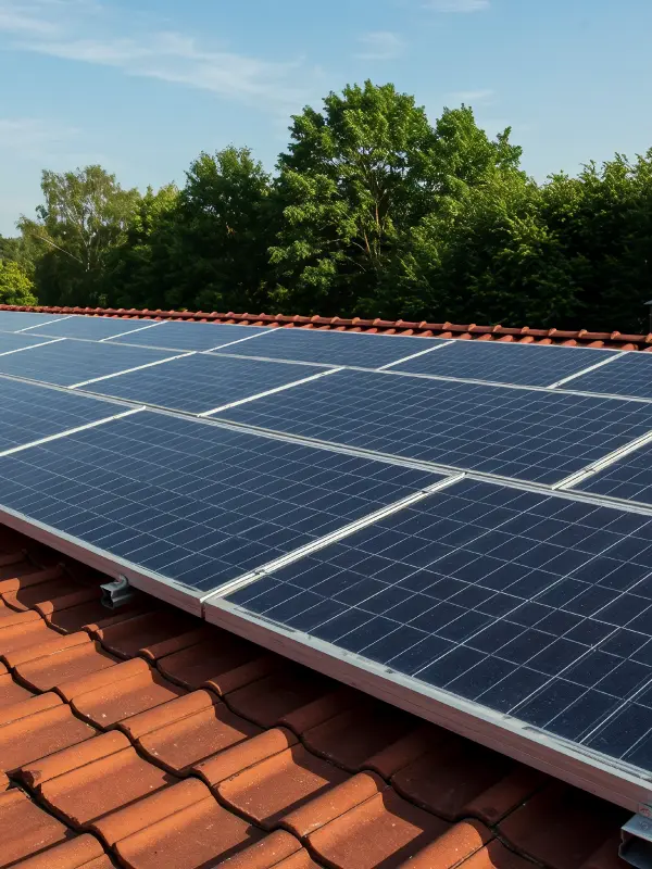 Une installation de panneaux solaires sur le toit d'un immeuble