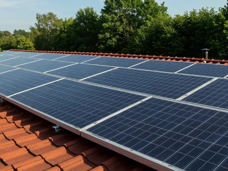 Une installation de panneaux solaires sur le toit d'un immeuble