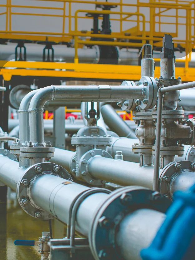 Image d'un réseau de tuyauterie transportant de la vapeur