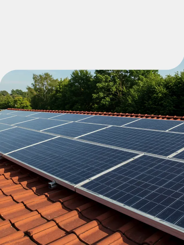 Image d'une installation de panneaux solaires sur le toit d'un immeuble